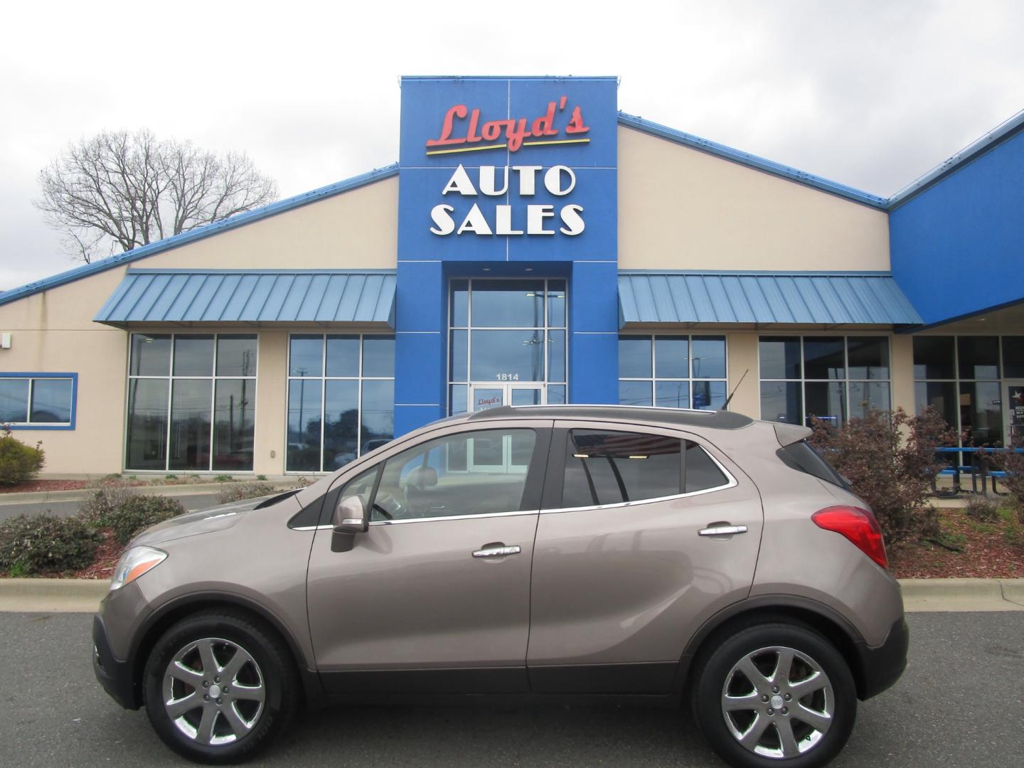 2014 Grey /Black-Tan / Leather Buick Encore Leather AWD (KL4CJGSB8EB) with an 1.4L L4 DOHC 16V TURBO engine, 6-Speed Automatic transmission, located at 1814 Albert Pike Road, Hot Springs, AR, 71913, (501) 623-1717, 34.494228, -93.094070 - Photo#0